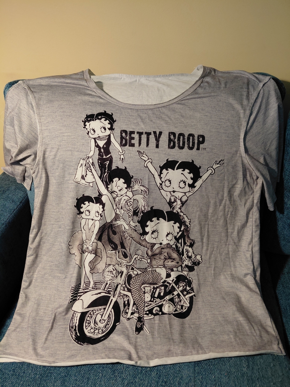 Betty Boop Light Gray Short Sleeve Graphic Tee